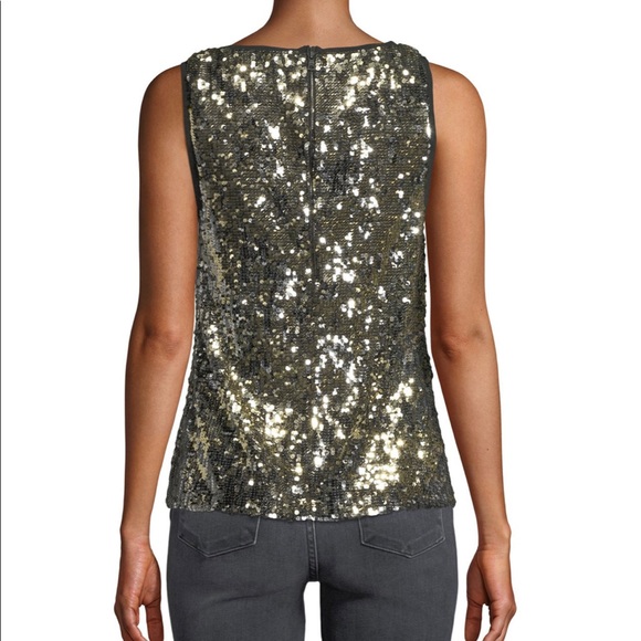 Alice + Olivia Camisole Gold Sequin Sleeveless top, size S/P - Picture 2 of 16